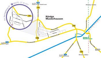 Anfahrtsskizze - Praxis für geistiges Heilen - Odett Kühn - Am Pennigsberg 47 in 15711 Königs Wusterhausen